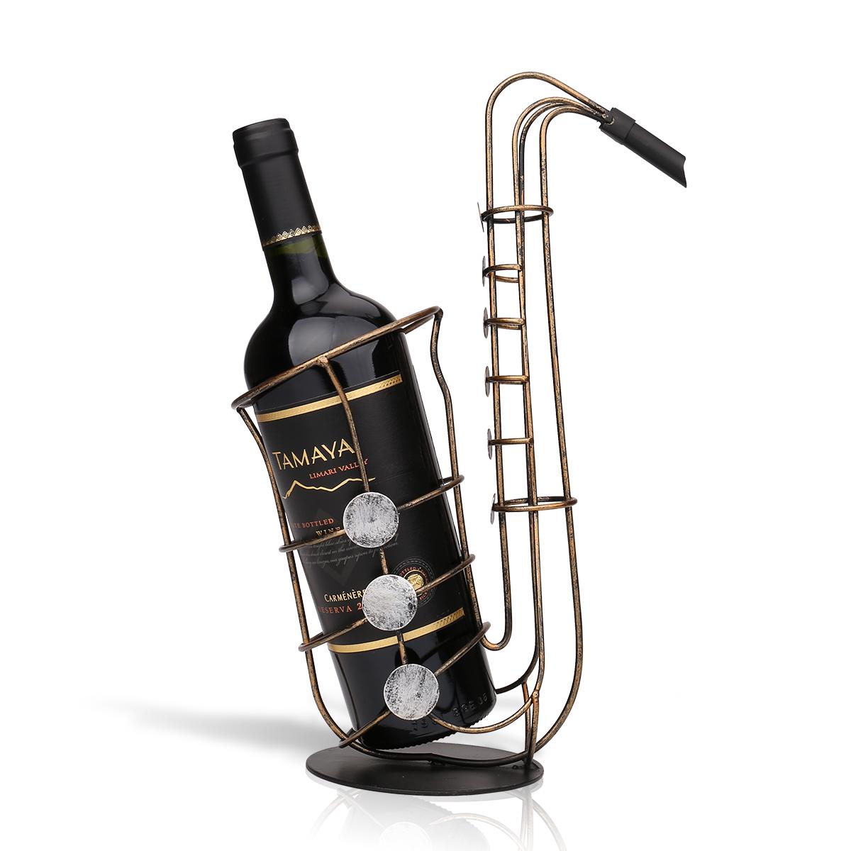 Tooarts Wine Bottle Holder Metal Figurine Sax Wine Rack Practical Figurine Crafts Artwork For Home Decoration Accessories Tooarts Wine Bottle Holder Metal Figurine Sax Wine Rack Practical Figurine Crafts Artwork For Home Decoration Accessories